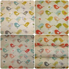 FRYETTS BIRDS Cotton Fabric Curtains Upholstery Crafts 3 COLOURS