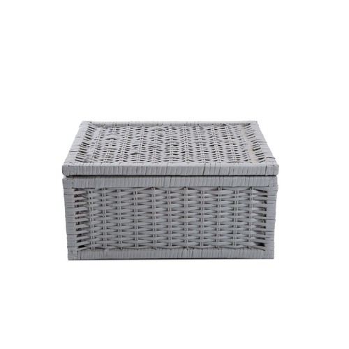 Grey natural wicker basket - wicker,