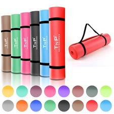 Yoga Mat 15mm Thick Non Slip Exercise Fitness Physio Pilates Gym Workout Mat