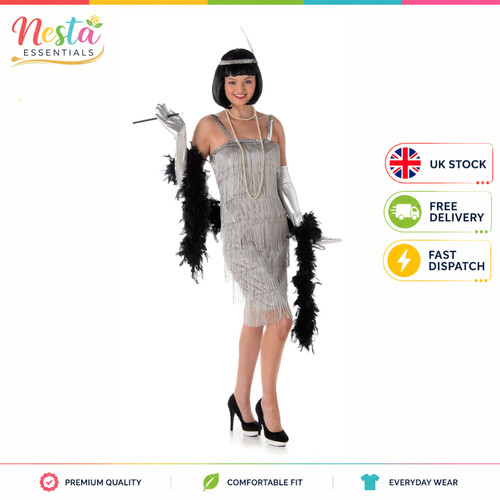 Silver flapper dress - 20's,