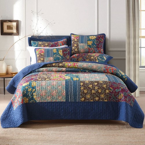 Bedspread quilt set - quilt, blue