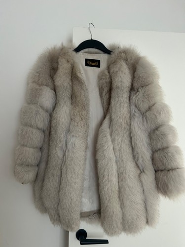 Real silver white fox fur - real, silver/white