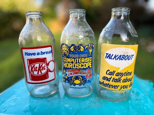 Vintage glass milk bottles - vintage,