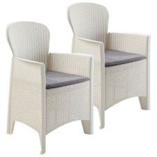 2 White FOLIA Rattan Look