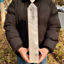 10.78LB Large natural crystal quartz products with white crystal pillar decorati