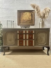 Vintage Hand painted Earth Toned Sideboard
