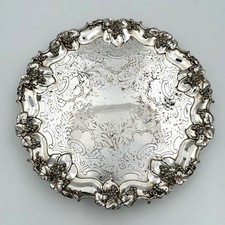 10" WAITER TRAY OLD SHEFFIELD PLATE WILLIAM IV c1835 J DIXON & SONS