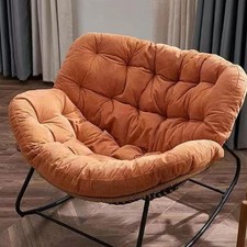 Oversized Papasan Rocking Chair Indoor Outdoor Lounge Seat Comfort Orange