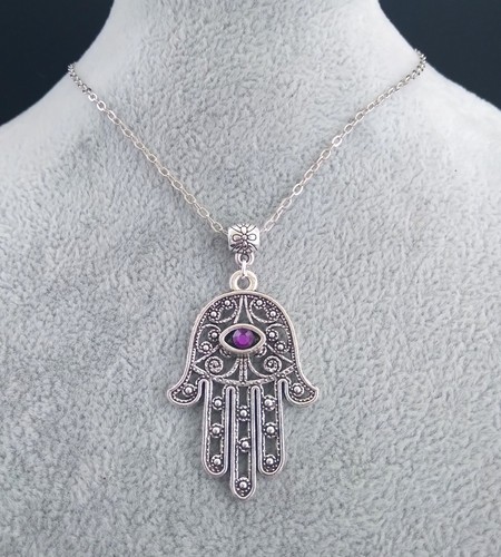 Tibetan silver hamsa - tibetan, hand