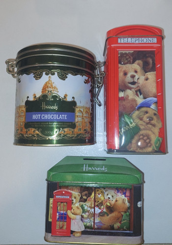 Harrods tins empty storage - empty,