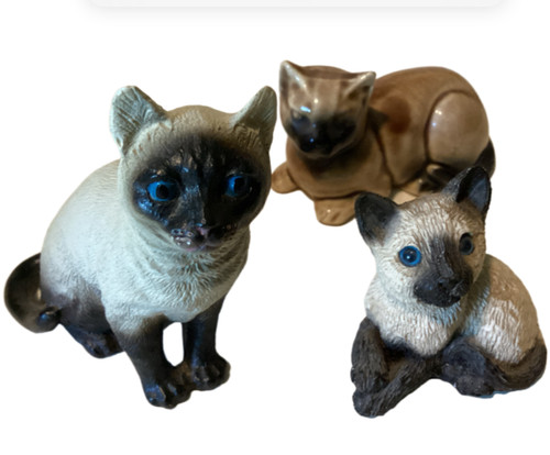 Siamese cat figurines sandcast - siamese,