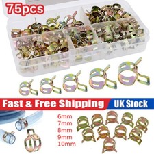 75Pcs Motorcycle Spring Clips Fuel Oil Water Hose Clip Pipe Tube Clamp Spare Set