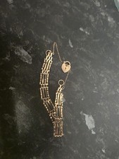9ct Gold Gate Bracelet Heart