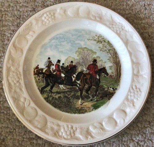Fox hunt hunting palissy plate - fox,