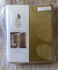 Orla Kiely Jacquard Stem Lined Curtains Olive Yellow Extra Wide Width 90 x 72" D
