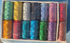 20 Metallic Embroidery Threads Spools 12 diff Color 400 yard each + 4 FREE SPOOL