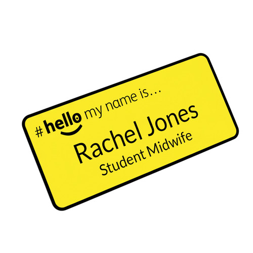 Hello name badge student - my,