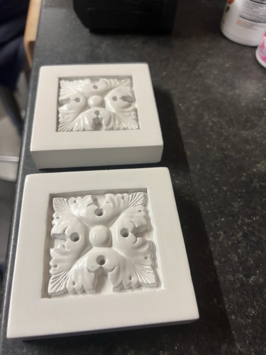 Pair wooden carved - pair, acanth