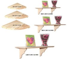 2 FEET / 3 FEET WALL MOUNTED NATURAL WOOD SHELF CORNER SHELVING STORAGE DISPLAY