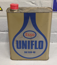 Vintage French ESSO Uniflo Motor Oil 2 Litre Tin/Can Empty (ES109)