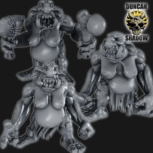 Female stone trolls resin - stone,