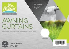 Via Mondo Awning Curtains 145 X 90Cm (8) White