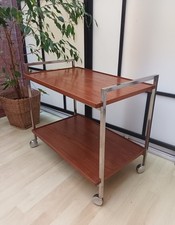 Mid Century 70s Danish Drinks Trolley Very Stylish by Brostrom  Teak and Steel