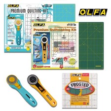 OLFA Quilt Making Starter Kit with Rotary Cutter, Cutting Mat & Quilting Ruler
