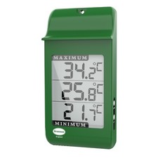 Large Digital Max Min Thermometer in Green - Greenhouse Gardening Indoor Outdoor