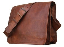Bag Leather Vintage Messenger Laptop Satchel Briefcase Shoulder Genuine Men's
