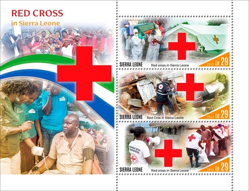 Red cross sierra leone mnh - red,