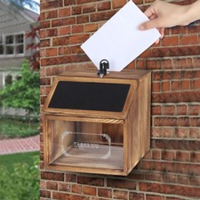 Wall Mounted/Freestanding Lockable Wooden Suggestion Comment Ballot Mail Box NEW