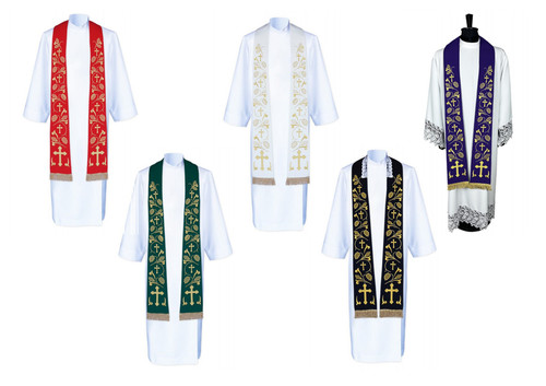 Priest damask stole - damask, set