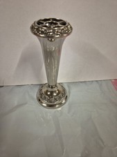 Vintage Ianthe Silver Plated Rose Flower Bud Posy Vase Silver Plated