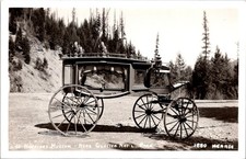 Kalispell Montana Horse Drawn Funeral Hearse Huffines Museum RPPC Postcard 32120