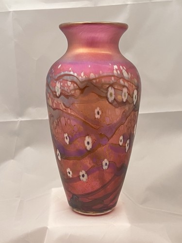 Okra glass pink charlock vase - pink,