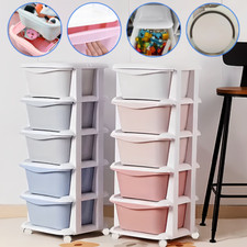 5 Tier Plastic Storage Drawers