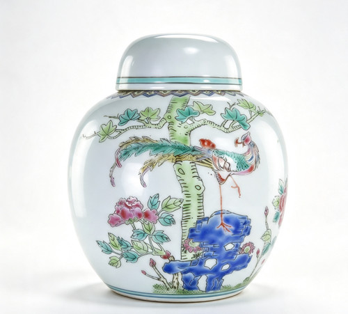 Chinese enameled ginger jar - ginger,