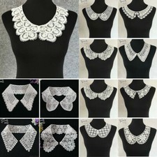 White Flower Collar Trims