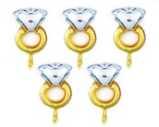 5pcs Diamond Ring Foil Balloon Mini Air Fill Engagement Party Decoration