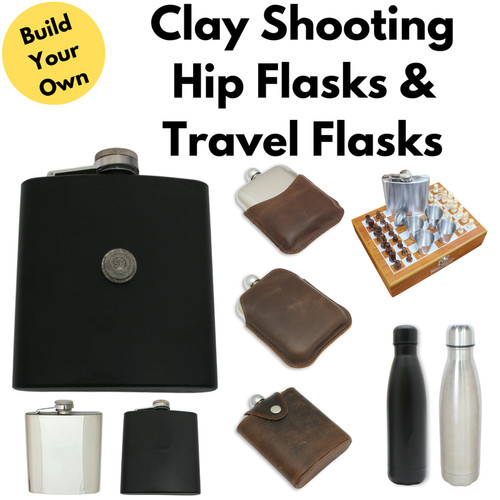 Clay shooting hip flasks - clay,