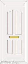 WHITE FULL HEIGHT UPVC DOOR PANEL ( CLINTON KENSINGTON SOLID ) CUT TO SIZE FREE