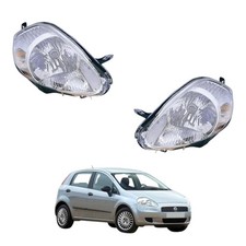 Coppia Fari Anteriori FIAT Grande Punto DX-SX - c/Motore Parabola CROM. (7 PIN)