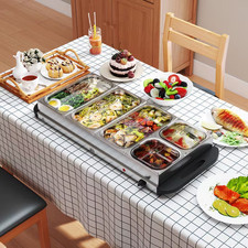 Electric Food Warmer 5 Tray, 9.6L Portable Buffet Server and Warming Tray