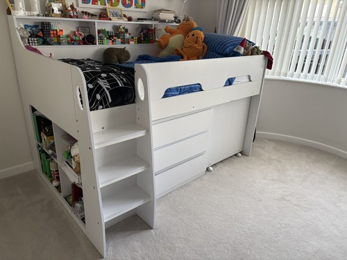Kids white mid sleeper - white, cabin