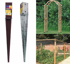 Post Holder for Garden Arch Fruit Cage Fence Support Spike PreDrilled 50 x 450mm
