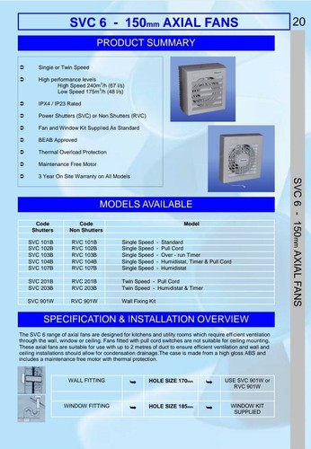 Rvc901wfk silavent window - rvc901wfk,