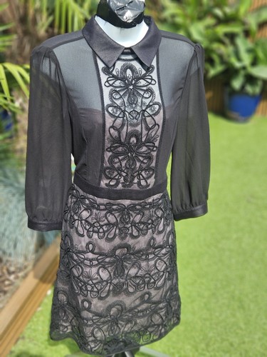 Karen millen black embroidered - millen,