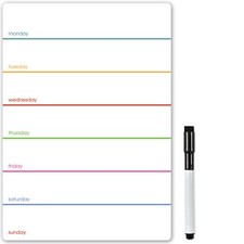 Magnetic Weekly Planner, Small Whiteboard Dry Erase Fridge Meal Plan Memo Board
