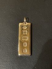 9ct Yellow Solid Gold Ingot Pendant 30 Grams